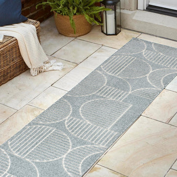 Nordby Geometric Arch Scandi Striped Area Rug